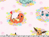 Pokemon - Characters Flowers Pink from Robert Kaufman Fabric
