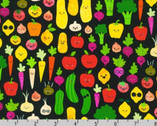 Farm to Table - Vegetables Black by Ann Kelle from Robert Kaufman Fabric