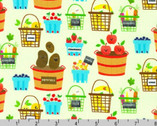 Farm to Table - Vegetables Fruit Baskets Green by Ann Kelle from Robert Kaufman Fabric