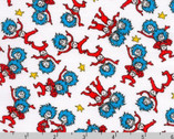 A Little Dr. Seuss - Thing 1 Thing 2 White from Robert Kaufman Fabric