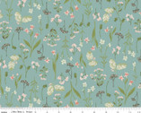 Tea with Bea - Floral Sprigs Lake by Katherine Lenius from Riley Blake Fabric