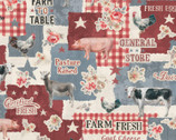 Farmhouse Chic - Farmhouse Chic Allover Blue by Nai Danhui from Wilmington Prints Fabric