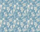 Sapphire Blossoms - Wispy Floral Denim Blue by Kaye England from Wilmington Prints Fabric