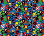 Marvel Comics IV - MC Hero Stickers Blue from Camelot Fabrics