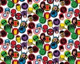 Marvel Comics IV - MC Hero Stickers Toss White from Camelot Fabrics