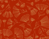 Midnight Flora - Outlined Flowers Red by Melissa Lowry from Clothworks Fabric