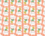 On A Roll - Maneki Neko Lucky Cat Peach Pink from Camelot Fabrics