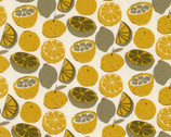 Egg Press OXFORD -  Citrus Party Yellow Natural from Kokka Fabric
