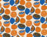 Egg Press OXFORD - Citrus Party Orange Natural from Kokka Fabric