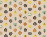 Pygmy World - Trees Tan from Cosmo Fabric