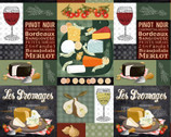 Charcuterie and Cocktails - Wine and Cheese Patchwork from Print Concepts Fabric