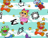 Muppets - Aqua Stripe Characters from Springs Creative Fabric