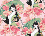 Disney Princess - Mulan Floral Pink from Springs Creative Fabric
