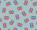 Jubilee - Flags Union Jacks Light Blue from Lewis and Irene Fabric
