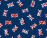 Jubilee - Flags Union Jacks Dark Blue from Lewis and Irene Fabric