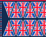 London Revival - Union Jacks Flags PANEL 24 Inches from Makower UK  Fabric