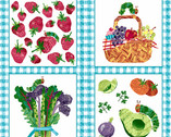 The Very Hungry Caterpillar Picnic - PANEL 24 Teal by Eric Carle from Andover Fabrics