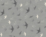 Hedgerow - Swallows Grey from Makower UK  Fabric