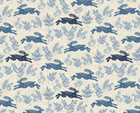 Hedgerow - Hares Blue from Makower UK  Fabric