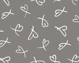 Century Prints - Love Libs Hearts Truffle Grey from Andover Fabrics
