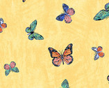 Lovebirds - Butterflies Yellow by Two Can Art from Andover Fabrics