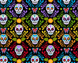 Day of the Dead - Mariposas Damask Night from Andover Fabrics