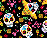 Day of the Dead - Calaveras Hats Night from Andover Fabrics