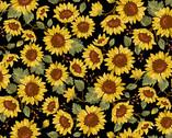 Sunflower Field - Sunflower Fields Black from Andover Fabrics
