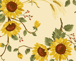 Sunflower Field - Sunflower Bouquets Cream from Andover Fabrics