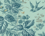 Secret Stash - Woodland Bird Floral Light Teal from Andover Fabrics