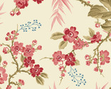 Little Secret - Bouquet Branch Raspberry Pink on Cream from Andover Fabrics