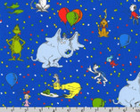 Celebrate Seuss - Characters Party Confetti Royal Blue from Robert Kaufman Fabric