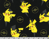 Pokémon - Pikachu Lightning Black from Robert Kaufman Fabric