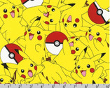Pokémon - Pikachu Ball Yellow from Robert Kaufman Fabric