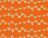 9 To 5 - Cup of Ambition Orange by Lisa Flower from Paintbrush Studio Fabrics