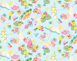 Fun in the Sun - Flamingo Paradise Sky Blue by Andi Metz from Kanvas Studio Fabric