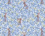 Bluebell Wood Removed - Hare Blue from Lewis and Irene Fabric