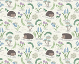 Bluebell Wood Removed - Hedgehog Cream from Lewis and Irene Fabric