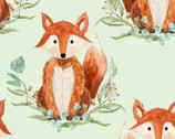 Forest Friends - Fox Green by Audrey Jeanne Roberts from 3 Wishes Fabric