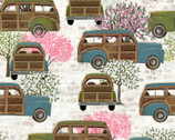 Touch of Spring - Wagoneer White by Beth Albert from 3 Wishes Fabric
