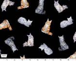 Paws Up - Crafty Cats Black from Michael Miller Fabric