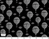 La Parisienne - Traveling Light Hot Air Balloon Black from Michael Miller Fabric