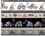 Diggers and Dumpers - Road Builders Grey from Michael Miller Fabric