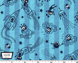 Space Oddity - Monster Astronauts Blue from Michael Miller Fabric