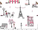 Paris Valentine - Mon Amour White from Michael Miller Fabric