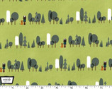 Curiosity - Trees Avocado Green from Michael Miller Fabric