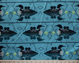 Clair de Loon Ducks Blue POPLIN by Charley Harper from Birch Fabrics