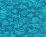 Sea Glass BATIK - Fish Blue Aqua by Kathy Engle from Island Batik