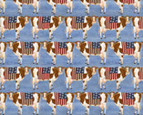 Hometown America - Cows Blue from 3 Wishes Fabric