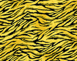Hyakka Ryoran Tora Metallic - Tiger Stripe Yellow from Quilt Gate Fabric